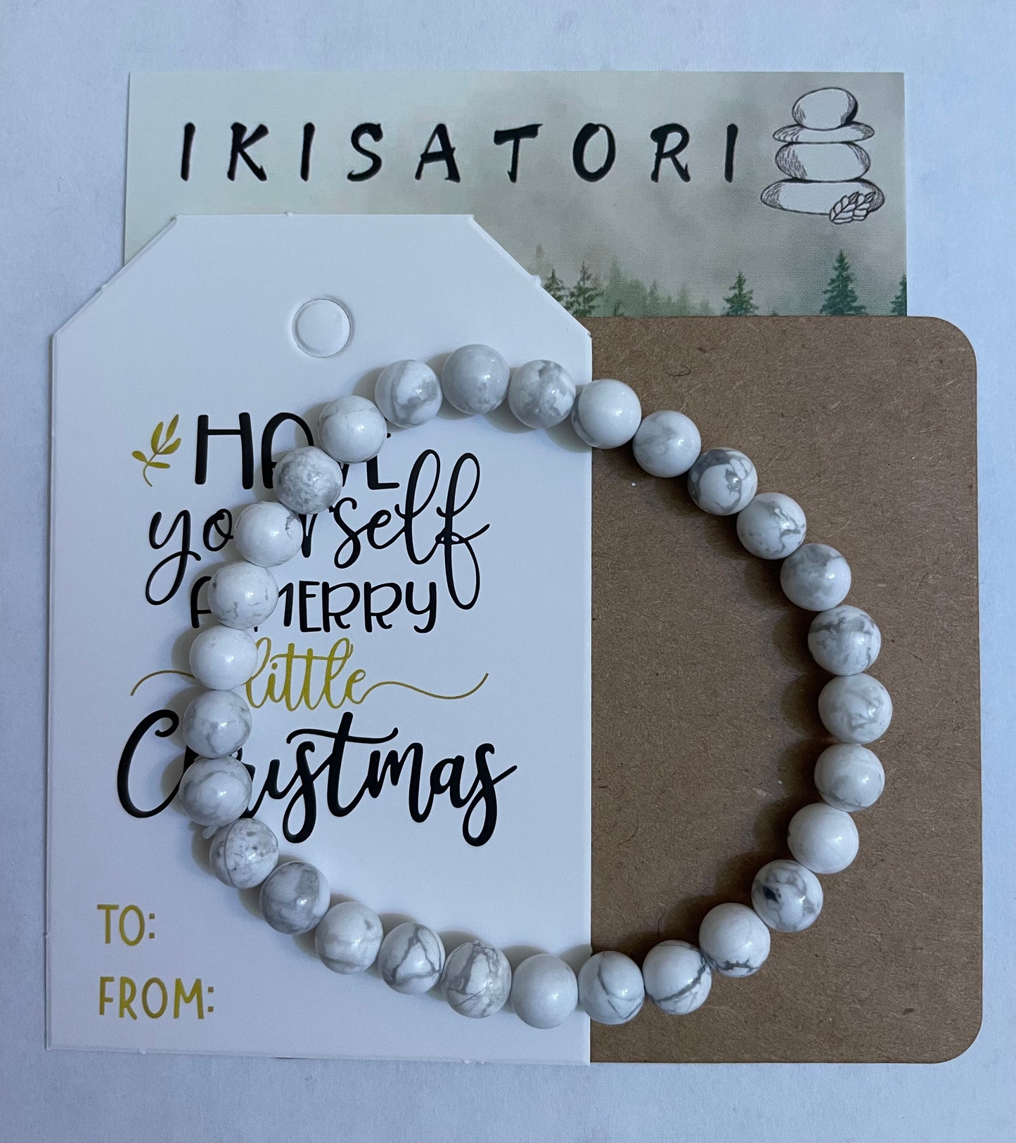 Howlite Natural Stone Crystal Bead Bracelet (6mm)